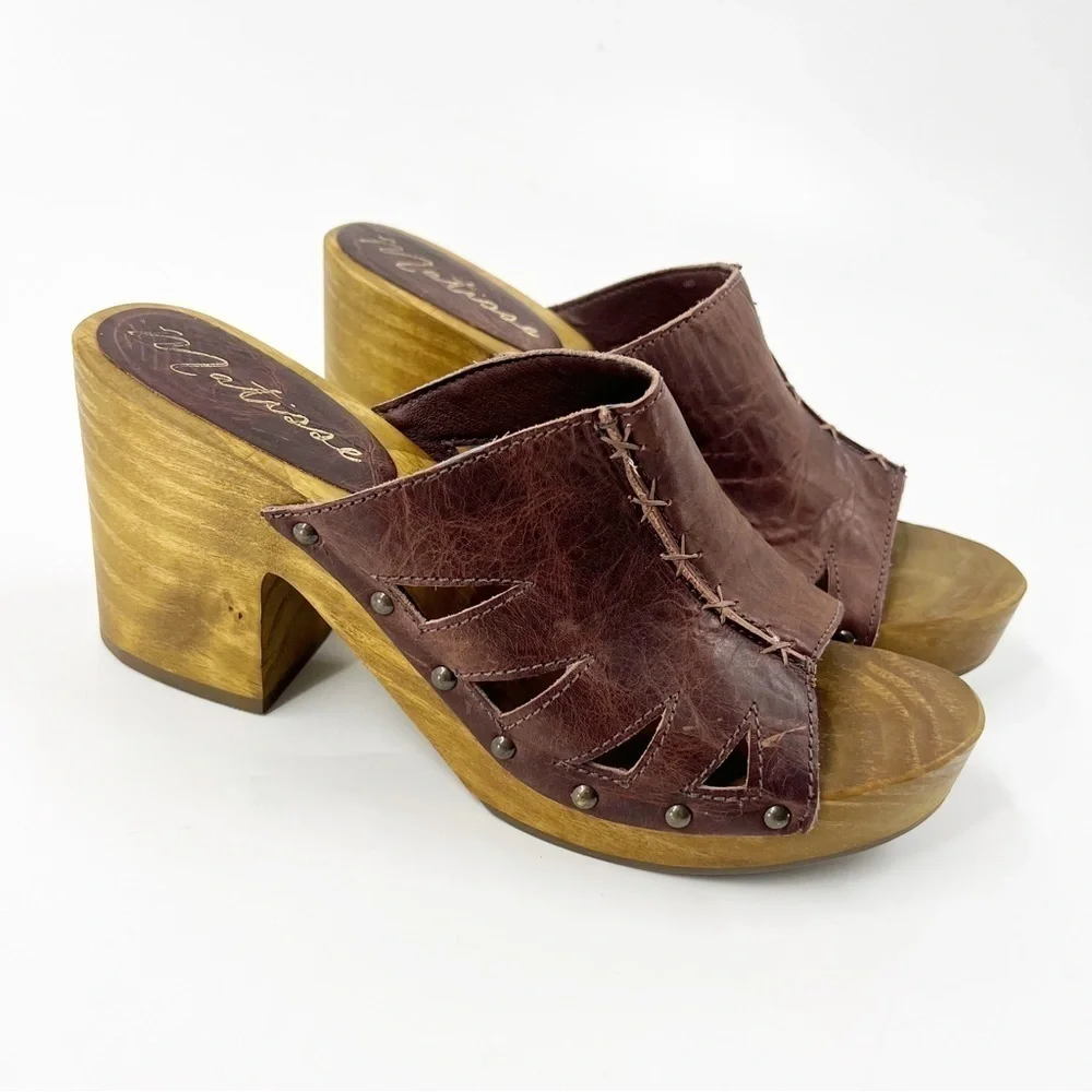 ✅ MATISSE KARA‎ PLATFORM CLOG SANDAL BROWN SIZE 10 Y2K SUMMER